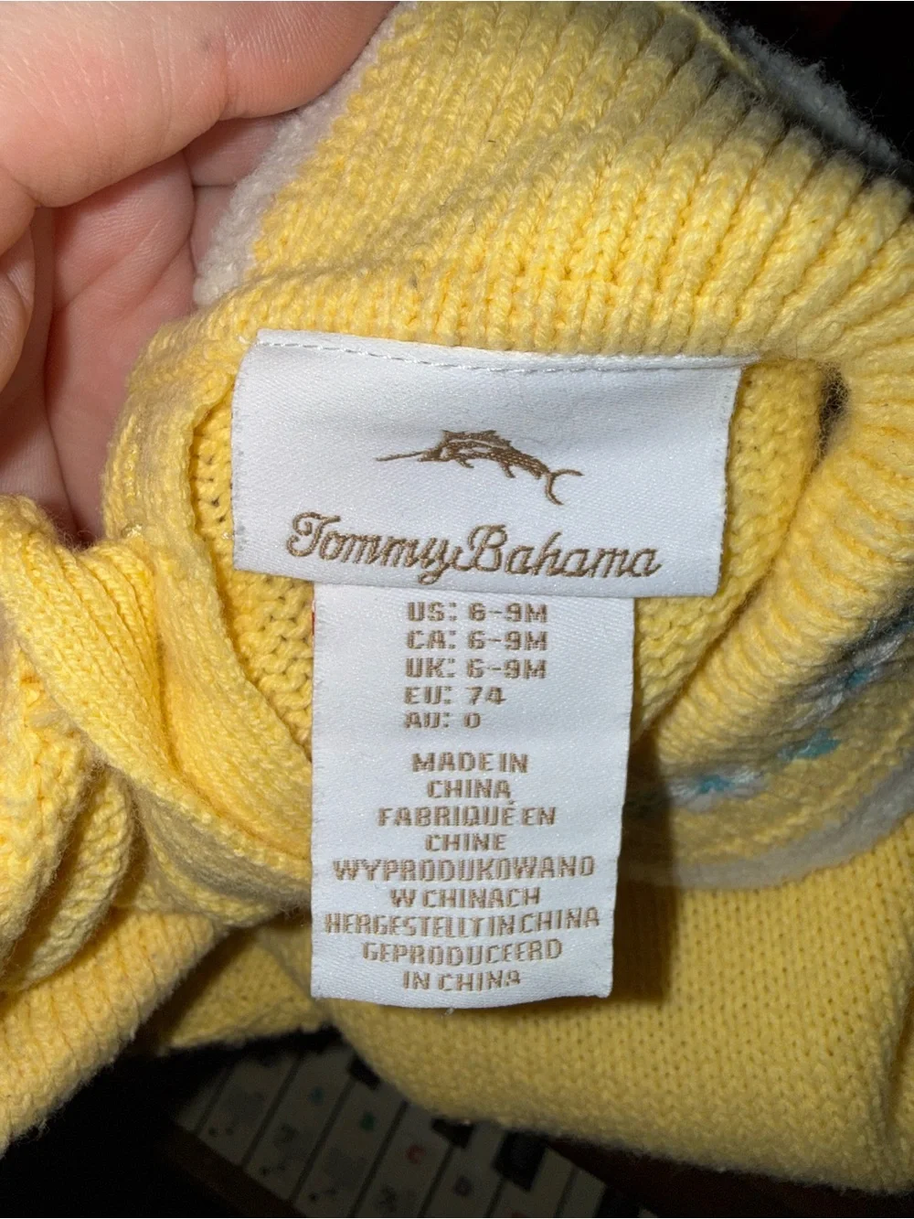 Tommy Bahama yellow knit